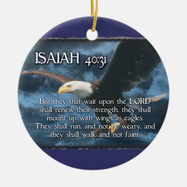 Jesaja-40:31 VERZIERUNG - BIBEL-VERS Eagle Wings Keramikornament (Vorne)