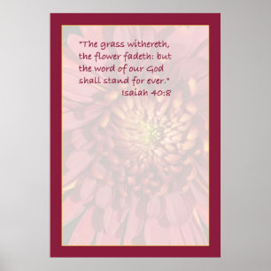 Jesaja-40:8 Schrifts-Druck (rote Mama) Poster
