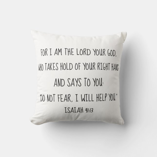 Jesaja-41:13 Bibel-Vers-DruckReversible Kissen (Vorderseite)