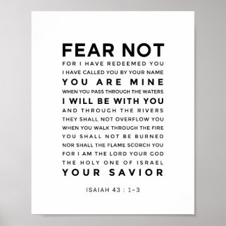 Jesaja 43:1-3 Fürchte dich nicht Poster