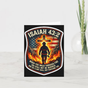 Jesaja 43 2 Feuerwehrmann Feuer Gebet Patriot Flag Karte