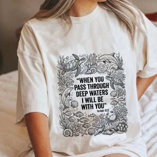 Jesaja 43:2 Tiefe Wasser Christliches Ozean-Zitat Tri-Blend Shirt