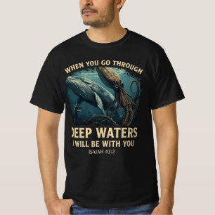 Jesaja 43:2 Wal Tiefe Wasser Christlich T-Shirt