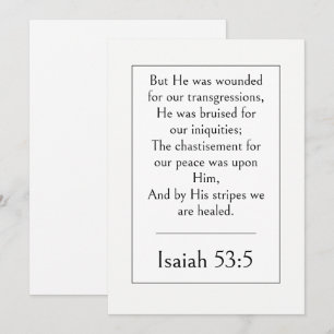 Jesaja 53:5 Bibelvers, Heilige Schrift Modern Einladung