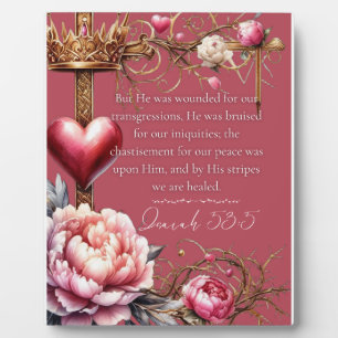 Jesaja 53:5 Bibelvers, Heilige Schrift, Rosa Fotoplatte