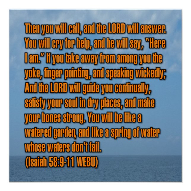 Jesaja 58:9-11 WEBU Poster (Vorderseite)