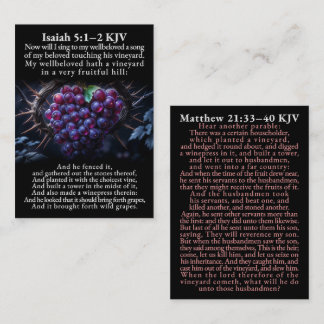 Jesaja 5:1–2 und Matthäus 21:33–40 KJV Karteibox Visitenkarte