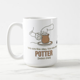 Jesaja 64:8 Töpfer und Ton Minimalistische Linienk Kaffeetasse