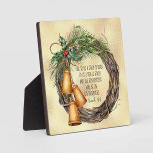 Jesaja 9:6 Weihnachts-Schrift Vintage-Wasserfarbe Fotoplatte