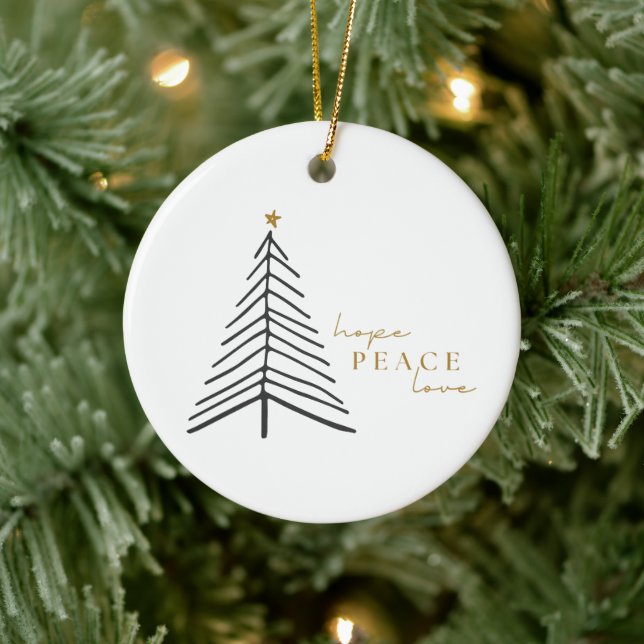 J'espère l'amour pour la paix. Ornement de Noël (Arbre)