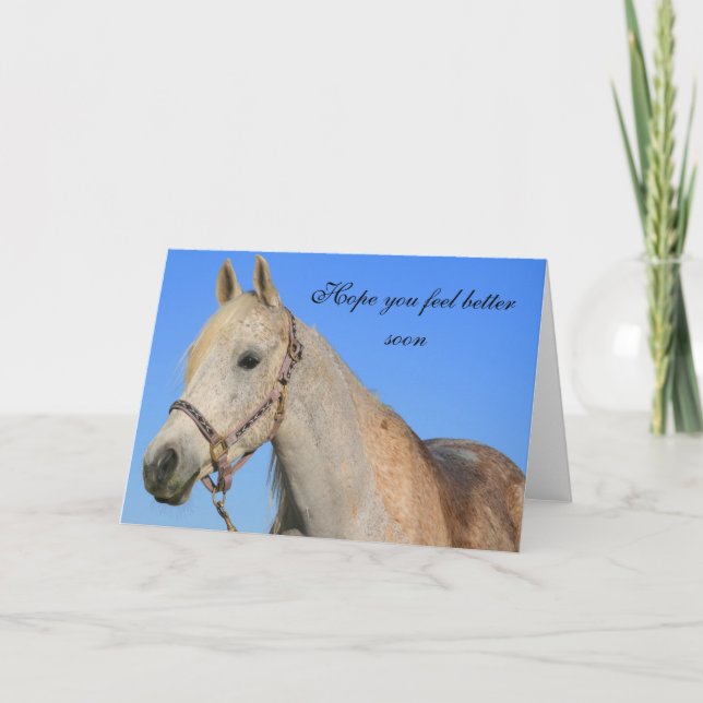 J'espère que vous vous sentez mieux cheval carte d (Devant)