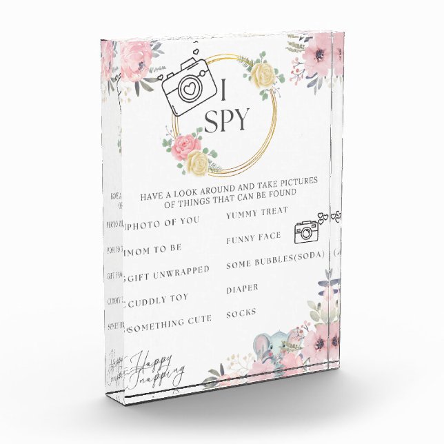 J'espionne Baby shower Jeu Bloc photo (Gauche)