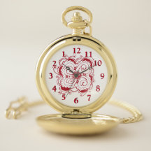 Jess Sketch Backwards Pocket Watch
