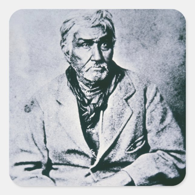 Jesse Chisholm (b/w Foto) Quadratischer Aufkleber (Vorderseite)