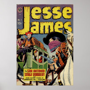 Jesse James - Vintages Comic Book Poster