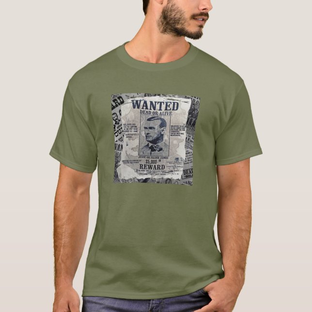 Jesse James wollte Plakat T-Shirt (Vorderseite)