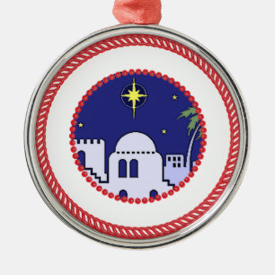 Jesse Tree Bethlehem #1 Silbernes Ornament