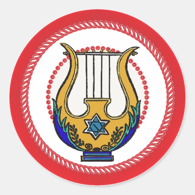 Jesse Tree David's Harp Runder Aufkleber (Vorderseite)