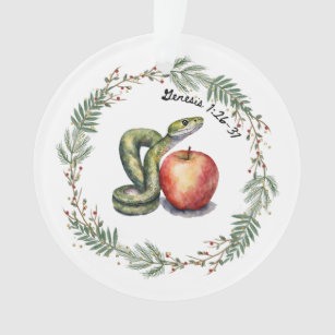 Jesse Tree Serpent and Apple Ornament
