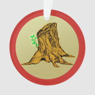 Jesse Tree Stump Sprouts Ornament