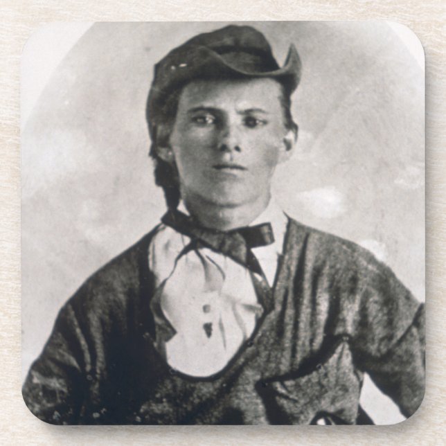 Jesse Woodson James (b/w Foto) Untersetzer (Vorderseite)