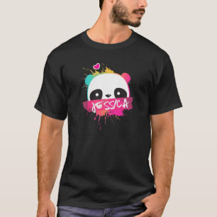 JESSICA - Schöner Mädchenname mit Adorable Panda T-Shirt