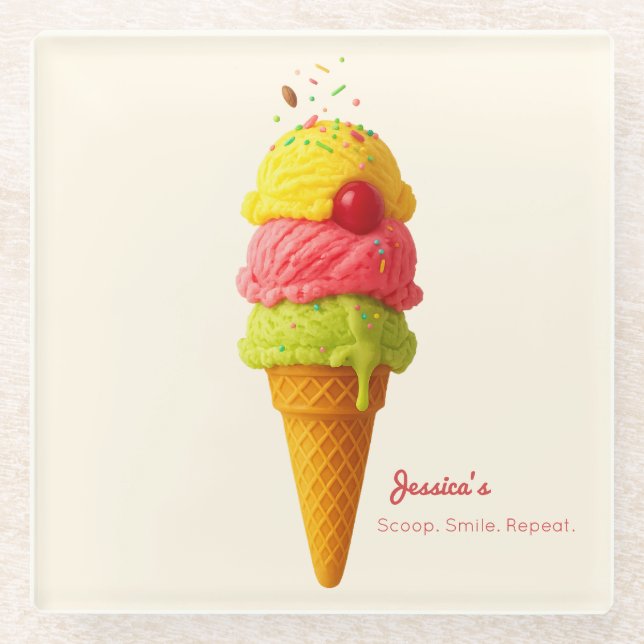 Jessica's Birthday Bash - Ice Cream Untersetzer (Vorderseite)