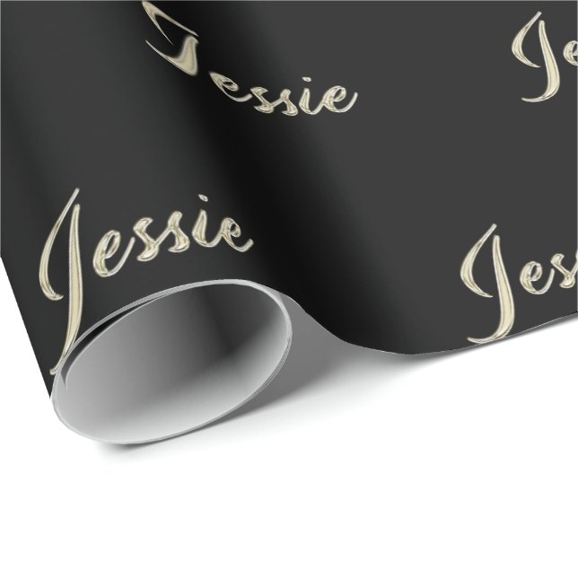 Jessie white gold Handwriting Geschenkpapier (Rolleneckpunkt)