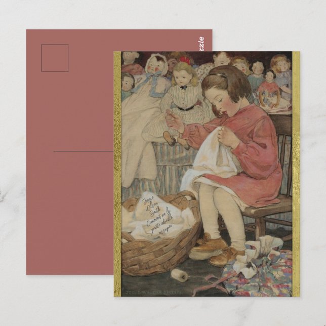 Jessie Wilcox Smith Comment va la Petite Abeille Postkarte (Vorne/Hinten)