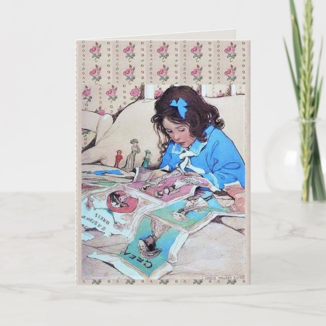 Jessie Wilcox Smith Paper Dolls Floral Karte (Vorderseite)