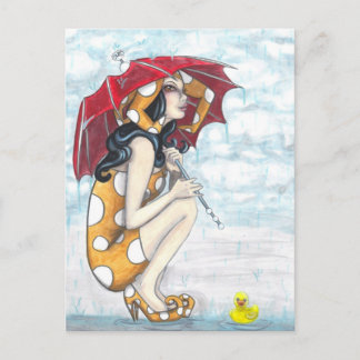 Jester Avec Parapluie + Cartes Postales En Caoutch
