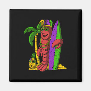 Jester Crawfish Surfer Mardi Gras Surfing Fasching Magnet