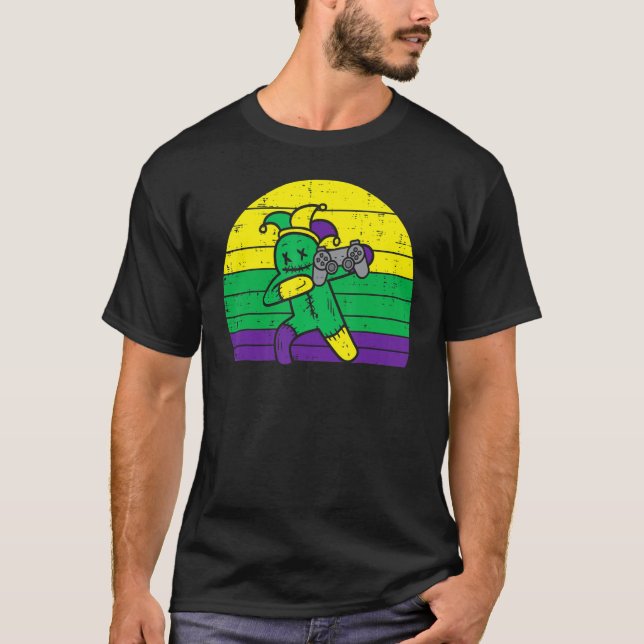 Jester Dab Game Controller Mardi Gras Video Gamer  T-Shirt (Vorderseite)