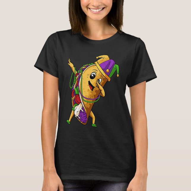 Jester Dabbing Taco Mardi Gras Mexican Food Carniv T-Shirt (Vorderseite)