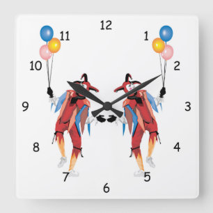 Jester de clowns très amusant avec une horloge mur