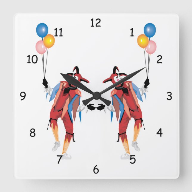 Jester de clowns très amusant avec une horloge mur (Recto)