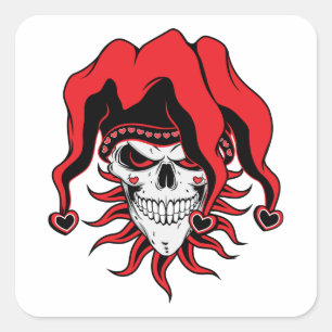 Jester der Liebe Quadratischer Aufkleber