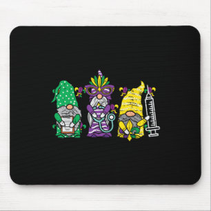 Jester Gnomes Nurse Mardi Gras Women Rn Icu Nicu E Mousepad