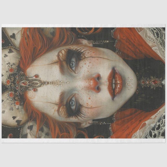Jester Harlequin Masquerade Lady Decoupage Seidenpapier (Vorderseite)