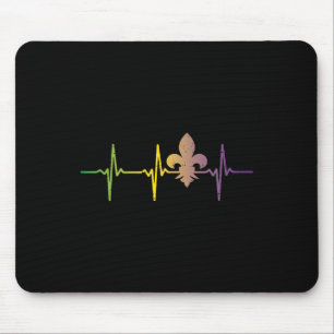 Jester Hat Heartbeat Nurse Funny Mardi Gras Carniv Mousepad