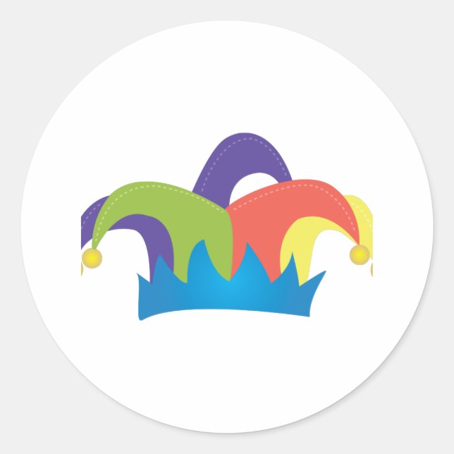 Jester Hat Runder Aufkleber (Vorderseite)