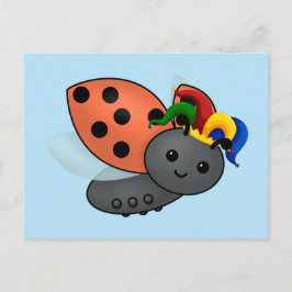 Jester Ladybug Classic Round Sticker Postkarte