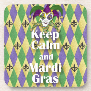 Jester Mask Keep Calm and Mardi Gras Untersetzer
