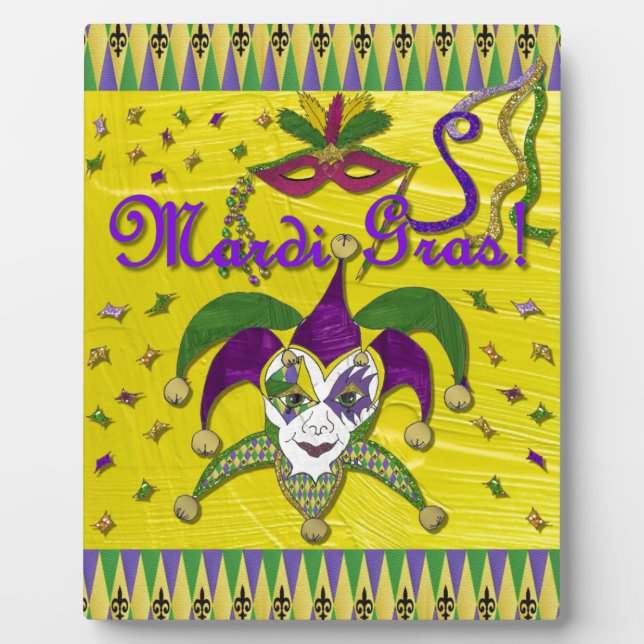Jester Mask Mardi Gras Harlequin Fotoplatte (Vorderseite)