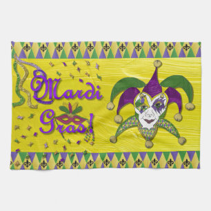 Jester Mask Mardi Gras Harlequin Geschirrtuch
