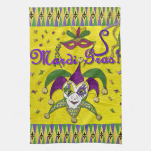 Jester Mask Mardi Gras Harlequin Kitchen Serviette