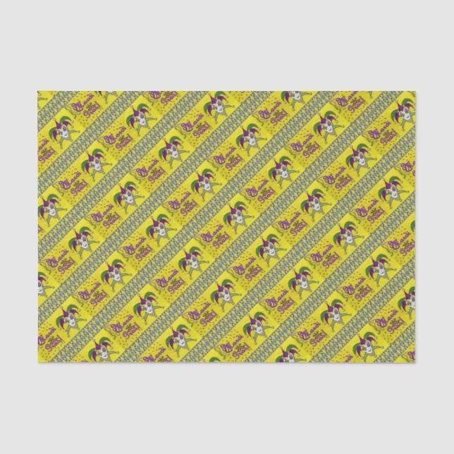 Jester Mask Mardi Gras Harlequin Seidenpapier (Vorderseite)