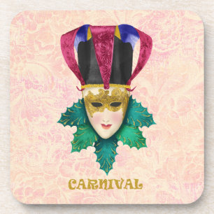 Jester Mask mit Adorned Gold Detailing Getränkeuntersetzer