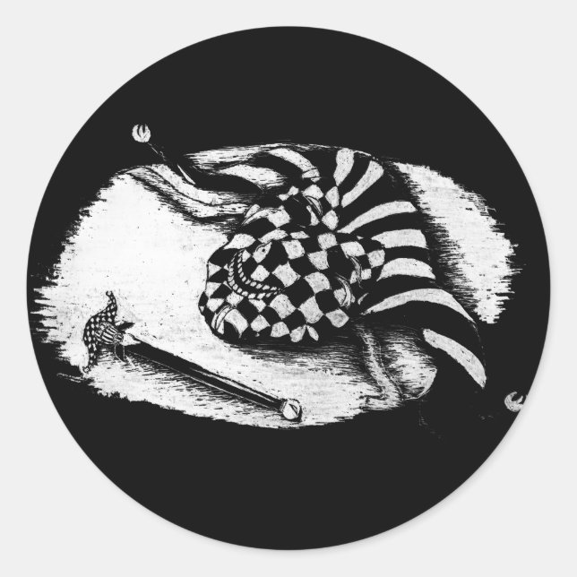 Jester Mask Runder Aufkleber (Vorderseite)