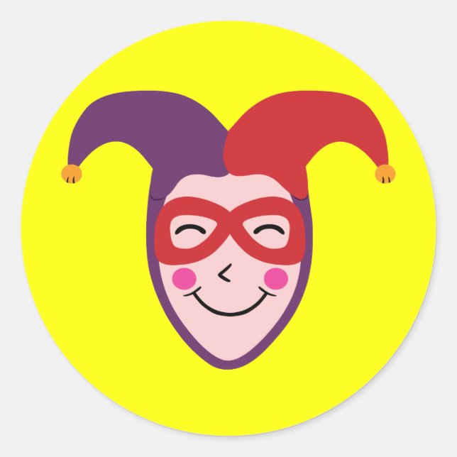 Jester Runder Aufkleber (Vorderseite)